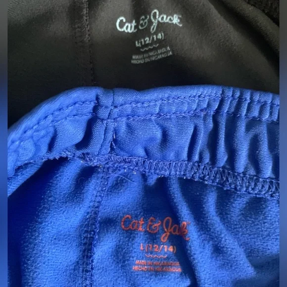 Cat & Jack Kids' Blue and Black Athletic Track Pants with Reinforced Knees - Picture 10 of 12